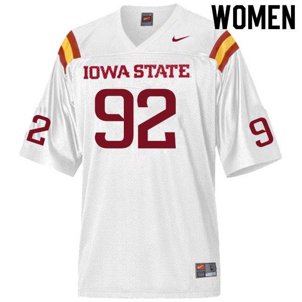 Iowa State Cyclones Women's #92 Matt Seres Nike NCAA Authentic White College Stitched Football Jersey DO42C04PG